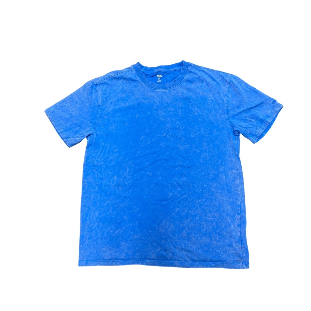 DSG Mens Blue Acid Wash Short Sleeve Crew Neck T-Shirt Size M Logo Tee